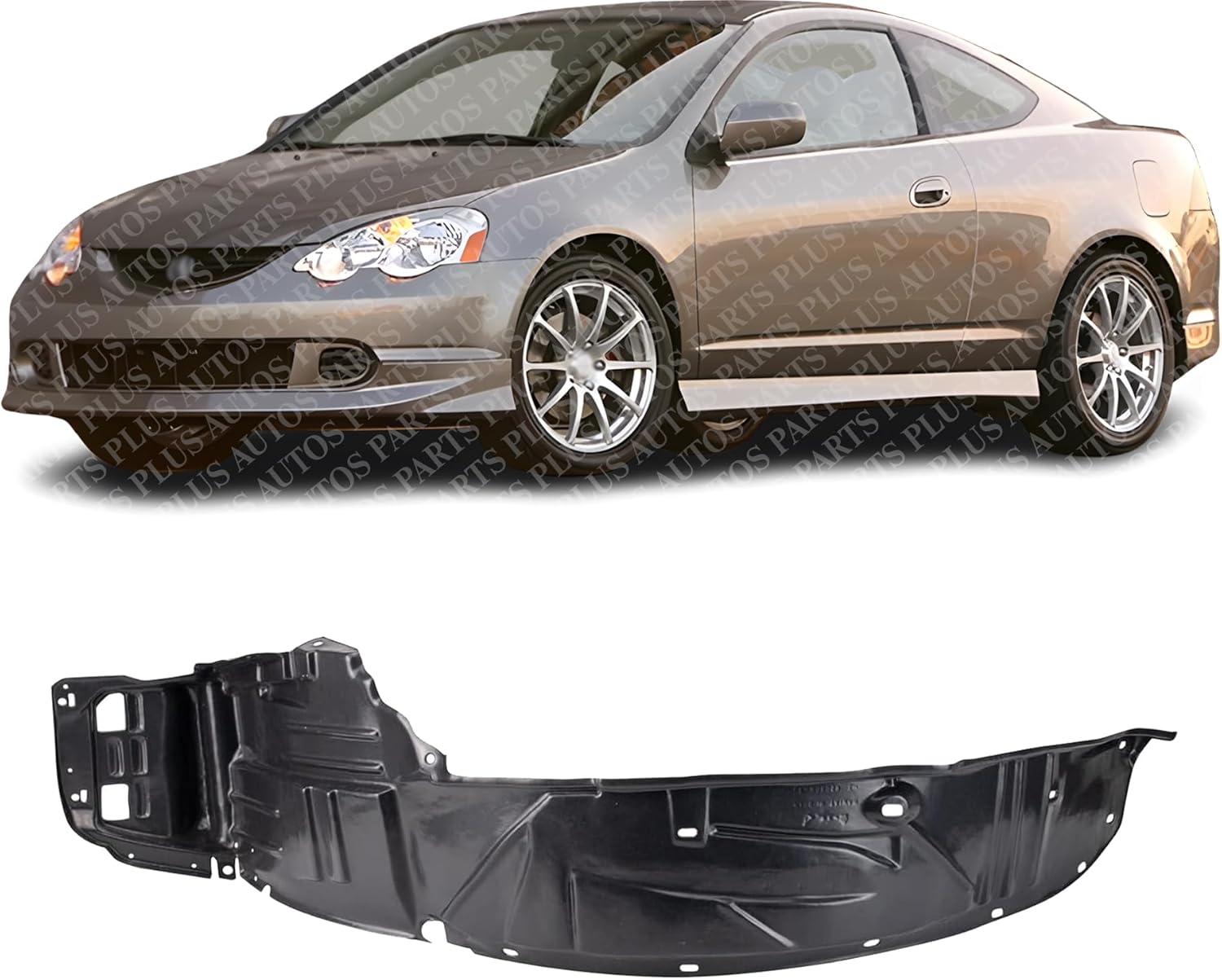 Front Fender Liner Left Driver Side Direct Replacement Compatible With 2002-2004 Acura RSX AC1248105 74151S6M000