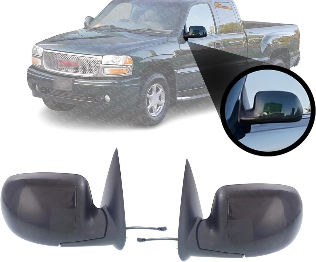 Set Of 2 Front Mirrors Primed Non-Towing Manual Folding Non-Heated Left Driver & Right Passenger Side Direct Replacement Compatible With 1999-2002 Chevrolet Silverado/GMC Sierra