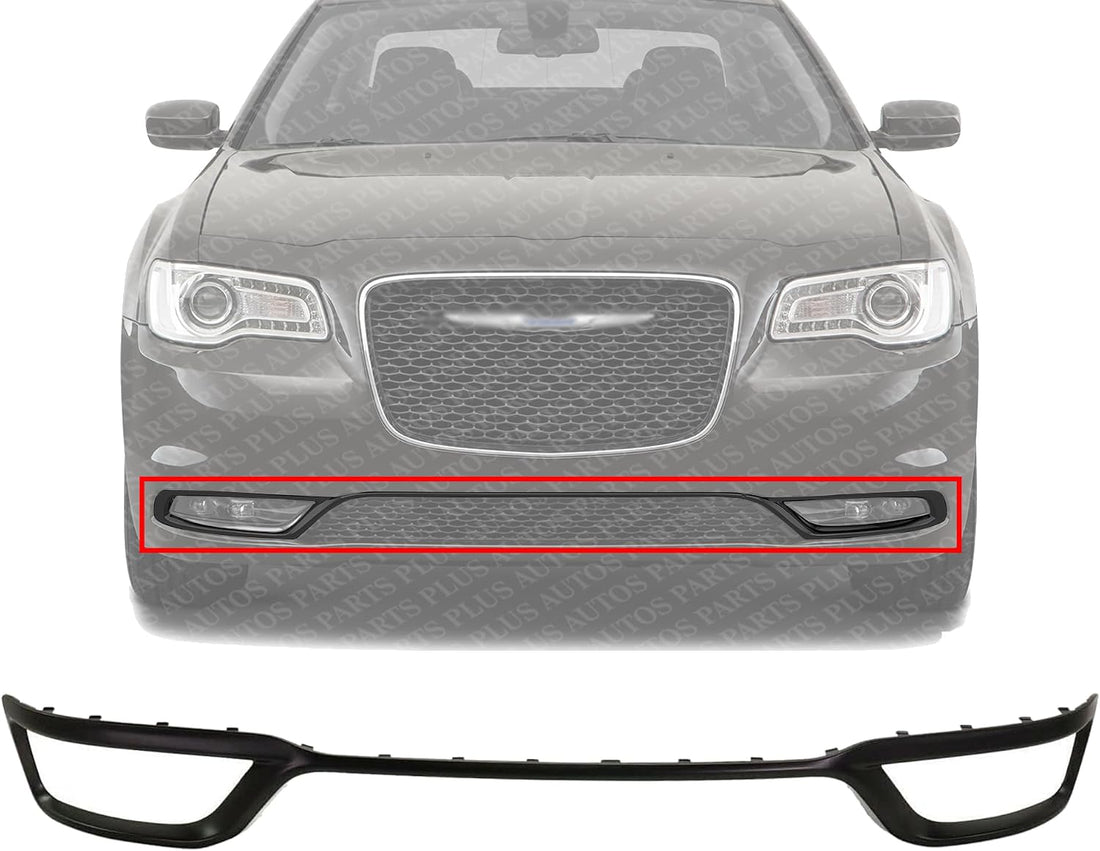 Front Bumper Center Molding Primed Direct Replacement Compatible With 2015-2022 Chrysler 300 CH1044139 5RW99TZZAA