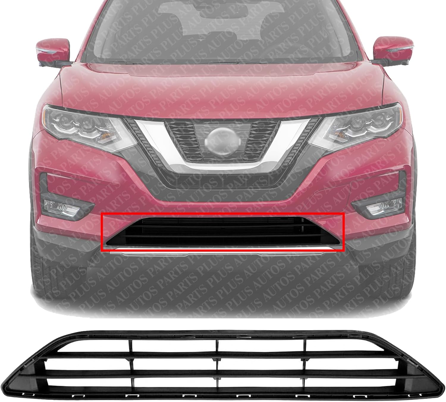 Front Bumper Grille Plastic Direct Replacement Compatible With 2017-2020 Nissan Rogue NI1036108 622546FL0A