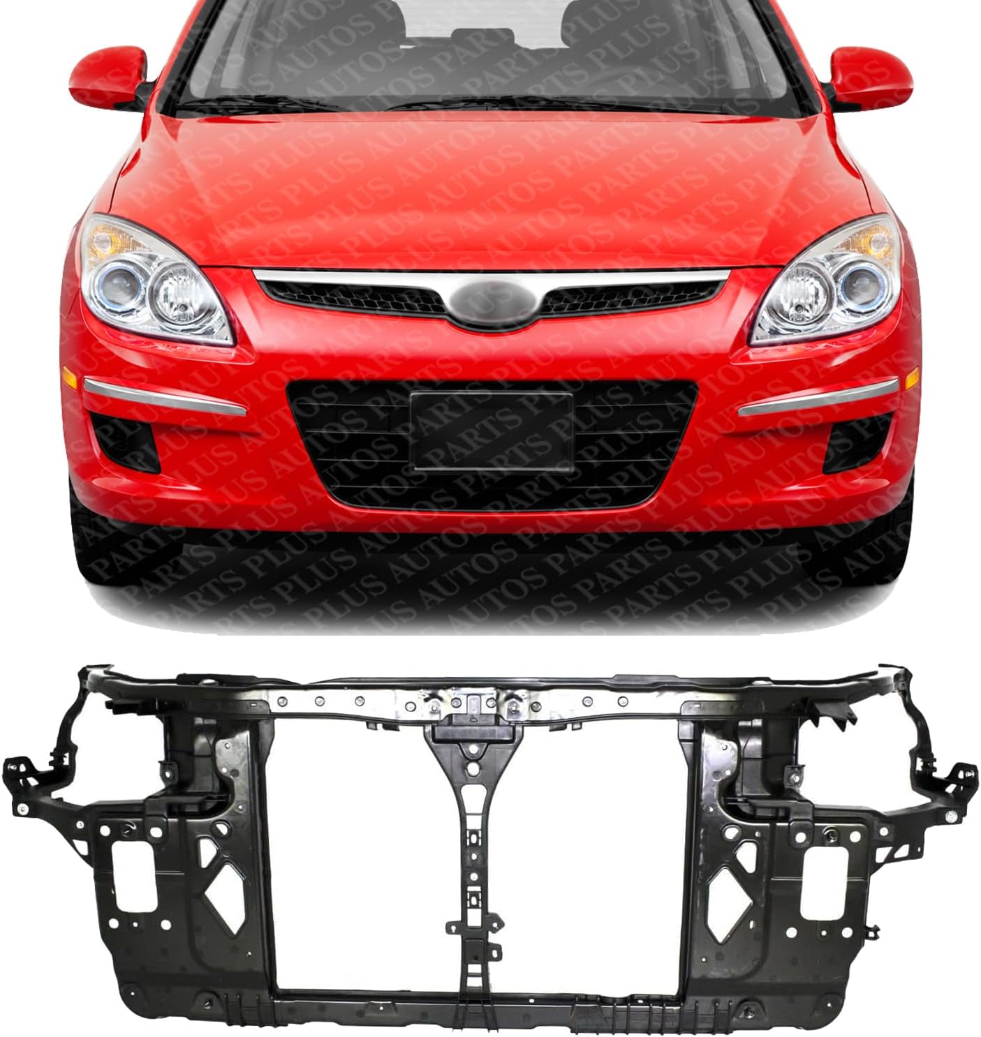 Front Radiator Support Plastic Direct Replacement Compatible With 2009-2012 Hyundai Elantra HY1225159 641012L000