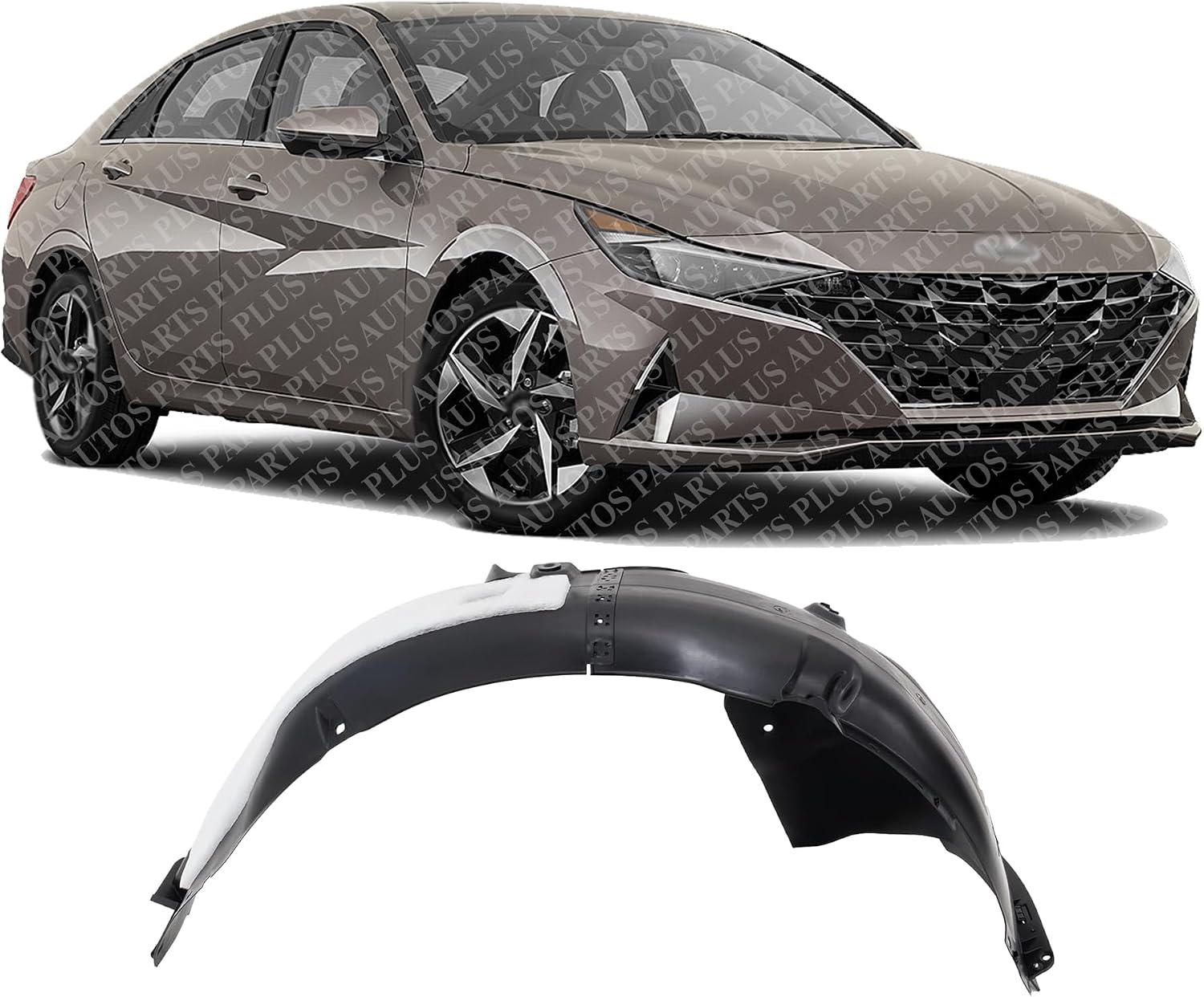Front Fender Liner Right Passenger Side Direct Replacement Compatible With 2021-2023 Hyundai Elantra HY1249187 86812AA000