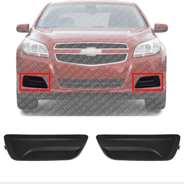 Set Of 2 Front Fog Light Cover Left Driver & Right Passenger Side Direct Replacement Compatible With 2013-2015 Chevrolet Malibu GM1039141 GM1038141 20768847 20768848