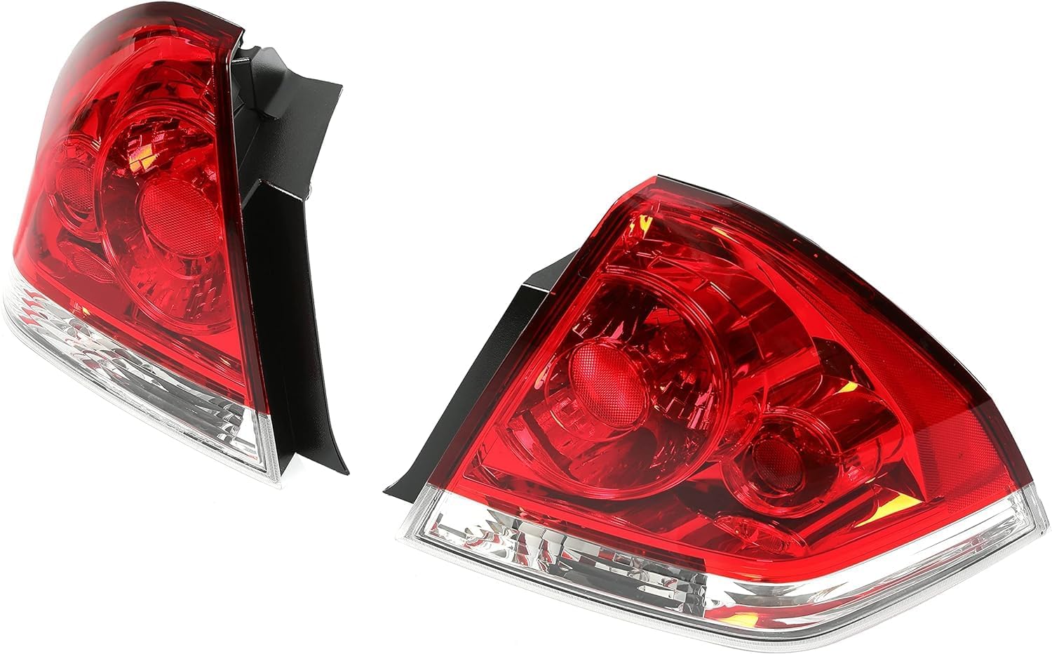 Set Of 2 Tail Light Assembly Left Driver & Right Passenger Side Direct Replacement Compatible With 2006-2013 Chevrolet Impala / 2014-2016 Limited GM2800193 GM2801193 25971598
