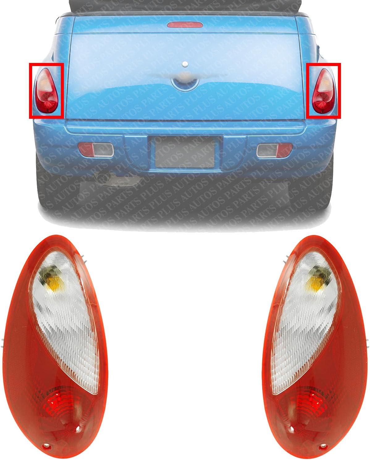 Set Of 2 Tail Light Assembly Left Driver & Right Passenger Side Direct Replacement Compatible With 2006-2010 Chrysler PT CH2819109 CH2818108 5116222AB 5116223AB