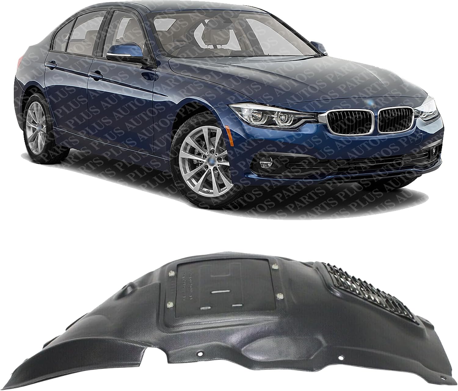 Front Upper Section Fender Liner Plastic Right Passenger Side Direct Replacement Compatible With 2012-2018 BMW 3-Series BM1249130 51717260728