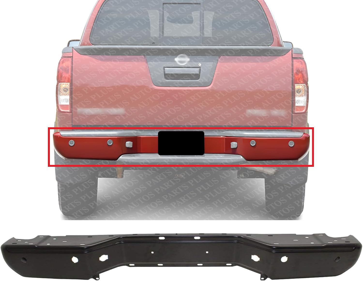 Step Bumper Face Bar Only With Pad Provision Without Mounting Bracket Primed Steel Direct Replacement Compatible With 2013-2021 Nissan Frontier NI1102156 850309BF1E-PFM