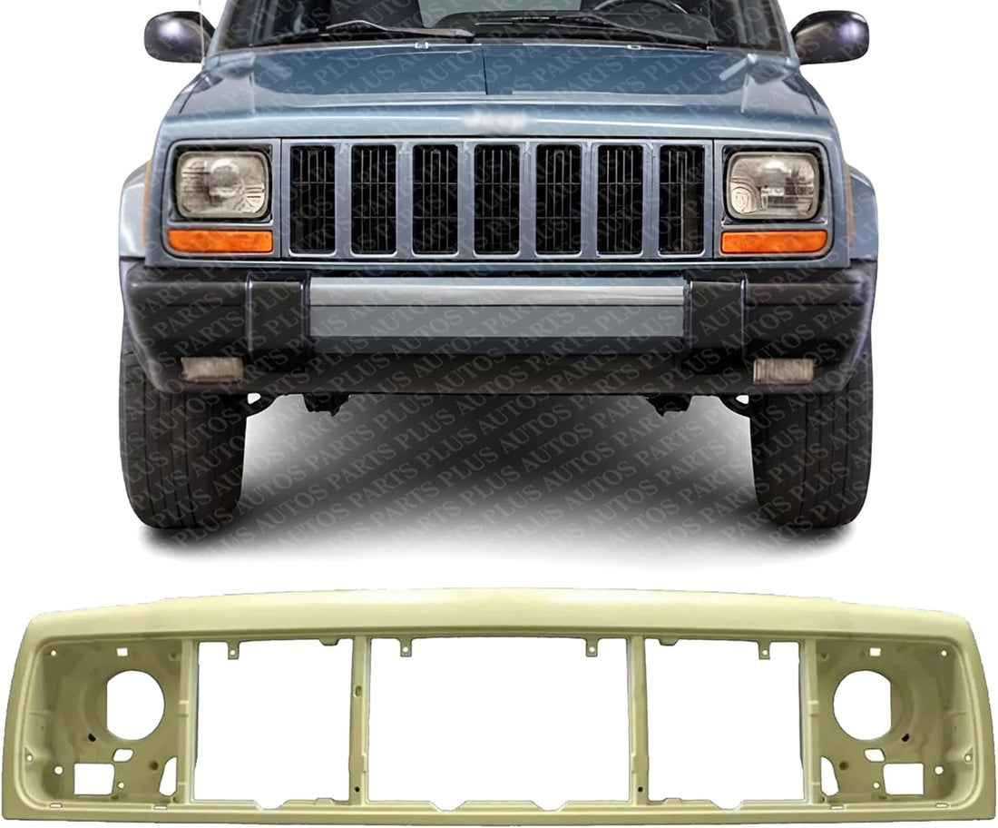 Front Header Panel Plastic Direct Replacement Compatible With Jeep Cherokee 1997-2001 CH1220115 55055233AF 55055233AE