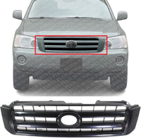 Front Grille Assembly Primed Shell And Insert Plastic Direct Replacement Compatible With 2004-2007 Toyota Highlander TO1200275 5310148100C0