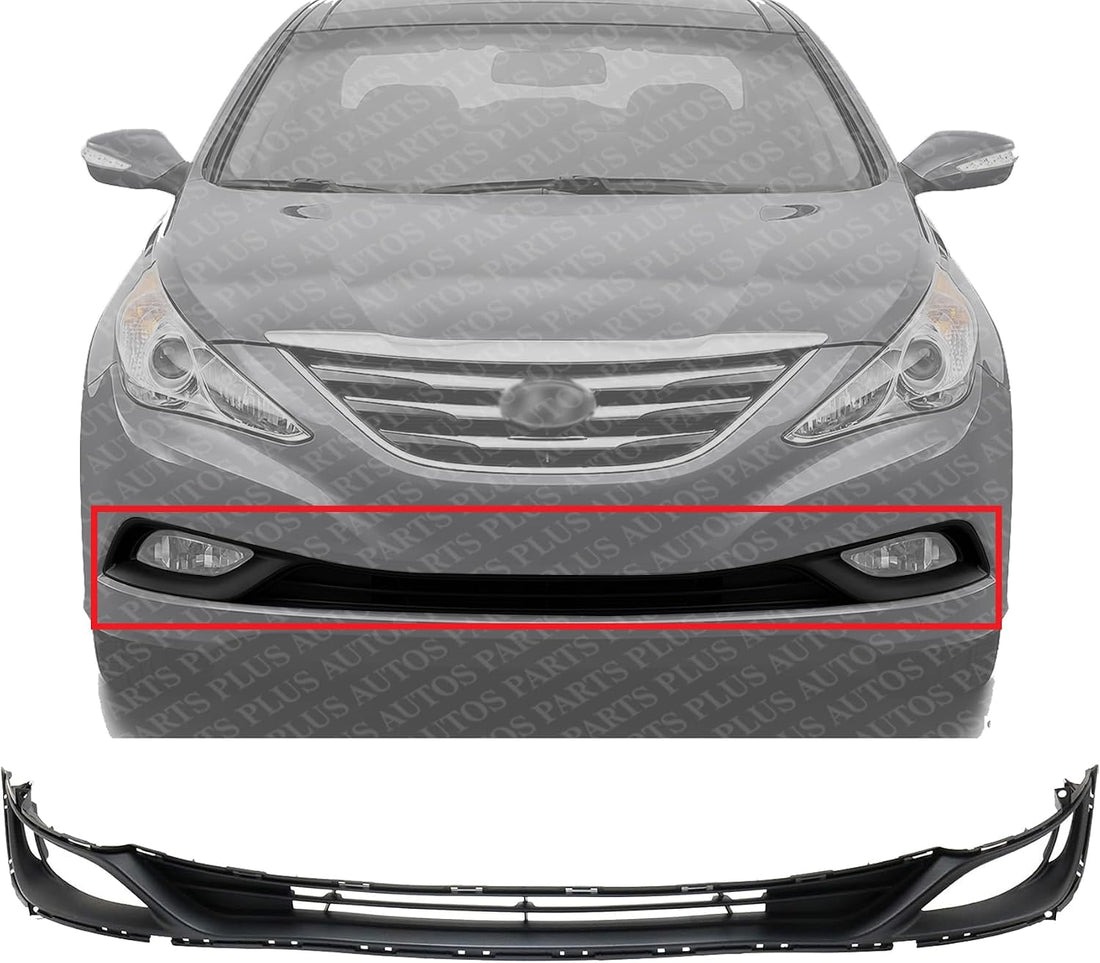 Front Bumper Lower Grille Primed Direct Replacement Compatible With 2014 Hyundai Sonata HY1036133 865123Q700