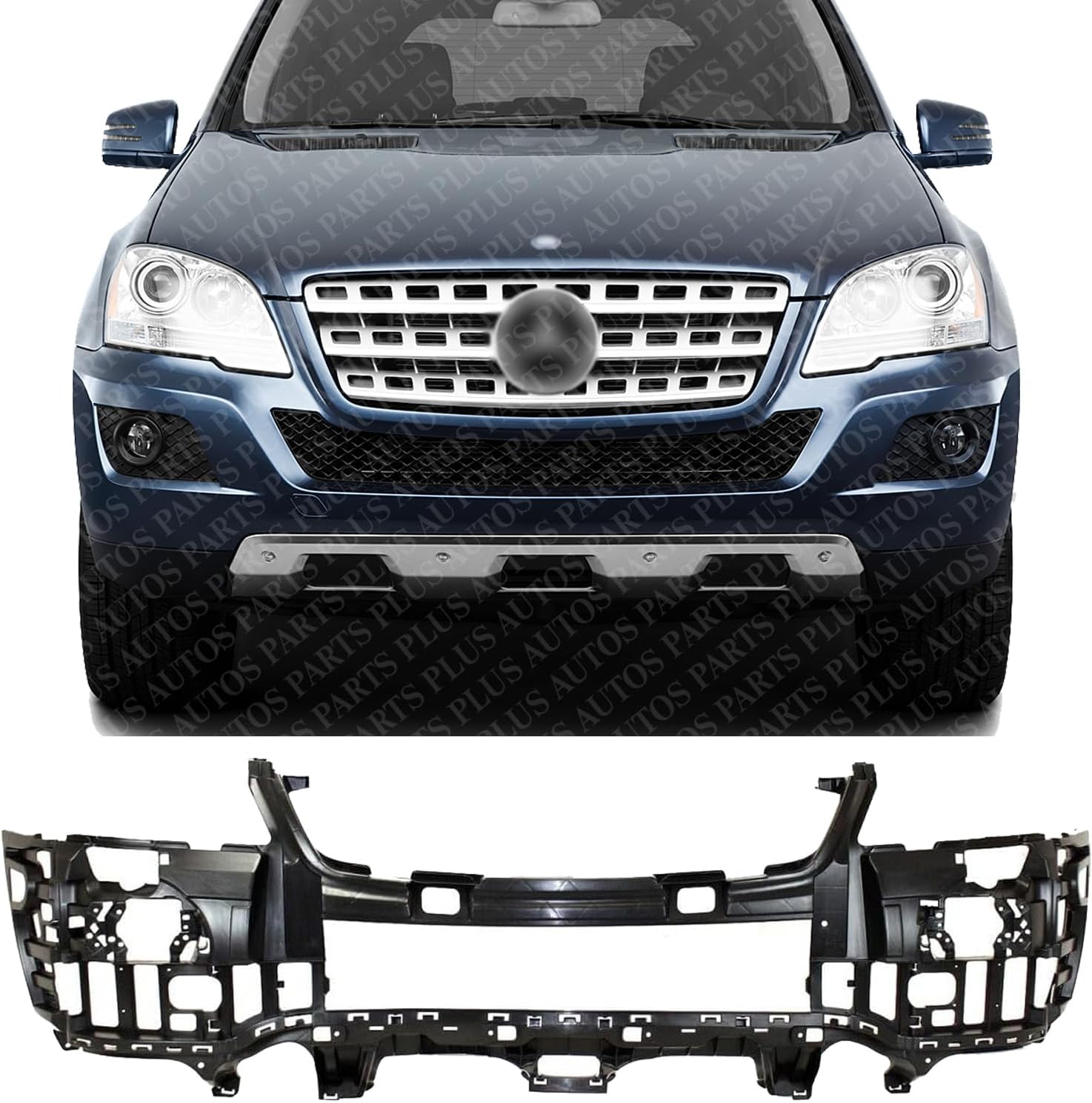 Front Bumper Cover Support Frame Plastic Direct Replacement Compatible With 2006-2011 Mercedes Benz ML-Class MB1025100 1648850165