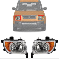 Set of 2 Front Headlight Assembly Right Passenger & Left Driver Side Direct Replacement Compatible With 2003-2006 Honda Element 33151SCVA01-PFM 33101SCVA01-PFM