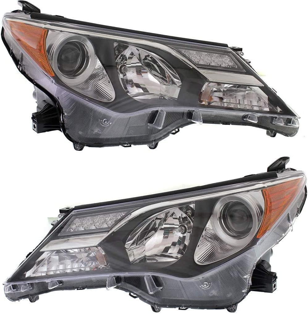 Set Of 2 Front Head Light Assembly Left Driver & Right Passenger Side Direct Replacement Compatible With 2013-2015 Toyota RAV4 TO2503217 TO2502217 811100R042 811500R042