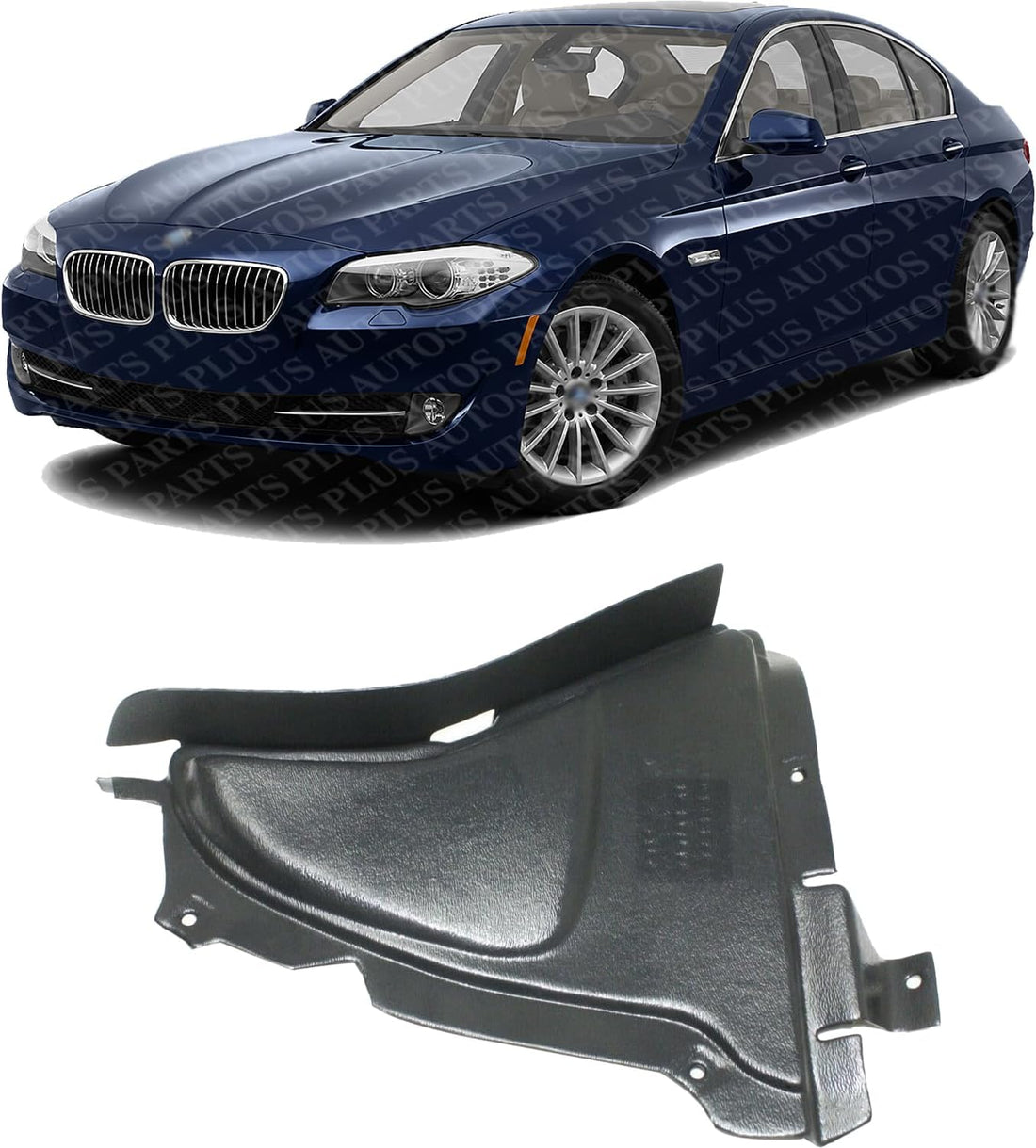 Front Lower Section Fender Liner Plastic Left Driver Side Direct Replacement Compatible With 2010-2017 BMW 5-Series BM1250128 51757193493