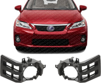 Set Of 2 Front Fog Light Bracket Plastic Left Driver & Right Passenger Side Direct Replacement Compatible With 2011-2013 Lexus CT200h LX2602100 LX2603100 5212576010 5212676010