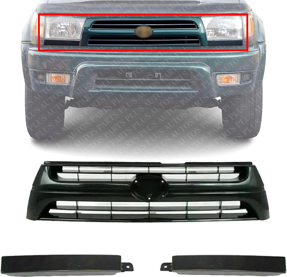 AUTOS PARTS PLUS Front Grille Primed Shell With Gray Insert Plastic + Filler Right Passenger & Left Driver Side Direct Replacement Compatible With 1999-2000 Toyota 4Runner TO1089103 TO1088103