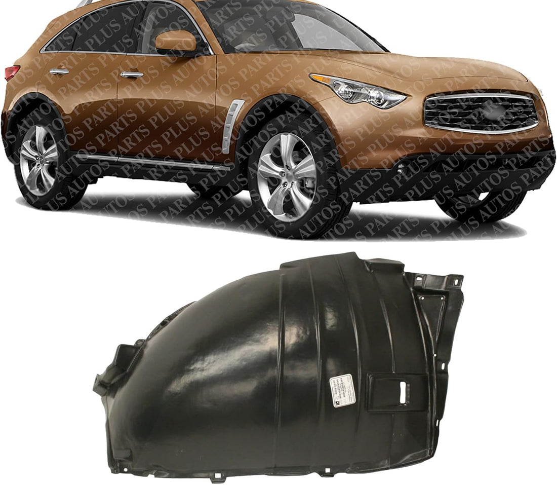 Front Section Fender Liner Right Passenger Side Direct Replacement Compatible With 2009-2012 Infiniti FX35 / 2014-2017 QX70 IN1249117 638441CA0A
