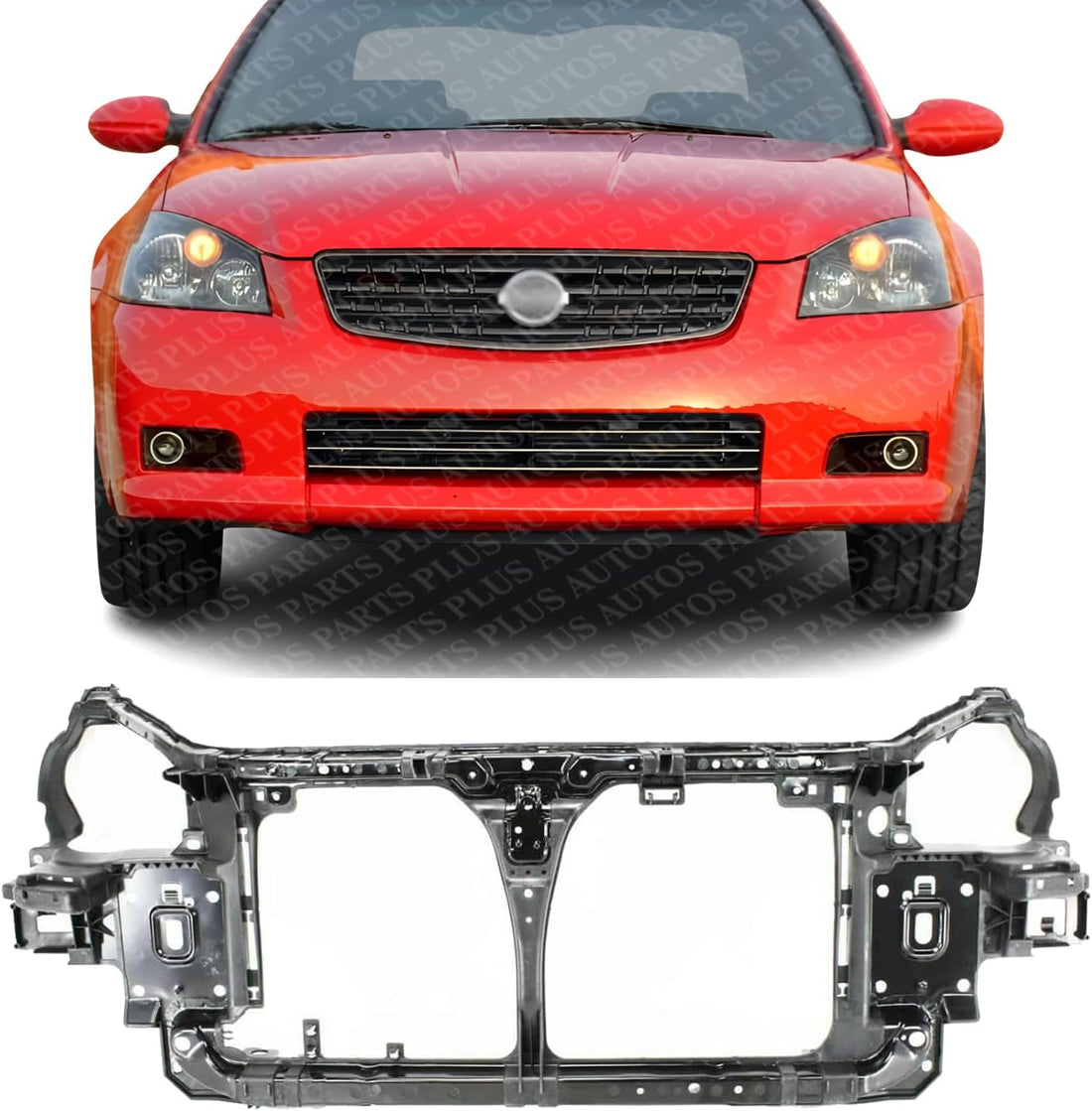 Front Radiator Support Assembly Plastic With Steel Direct Replacement Compatible With 2002-2006 Nissan Altima NI1225165 62500ZB610
