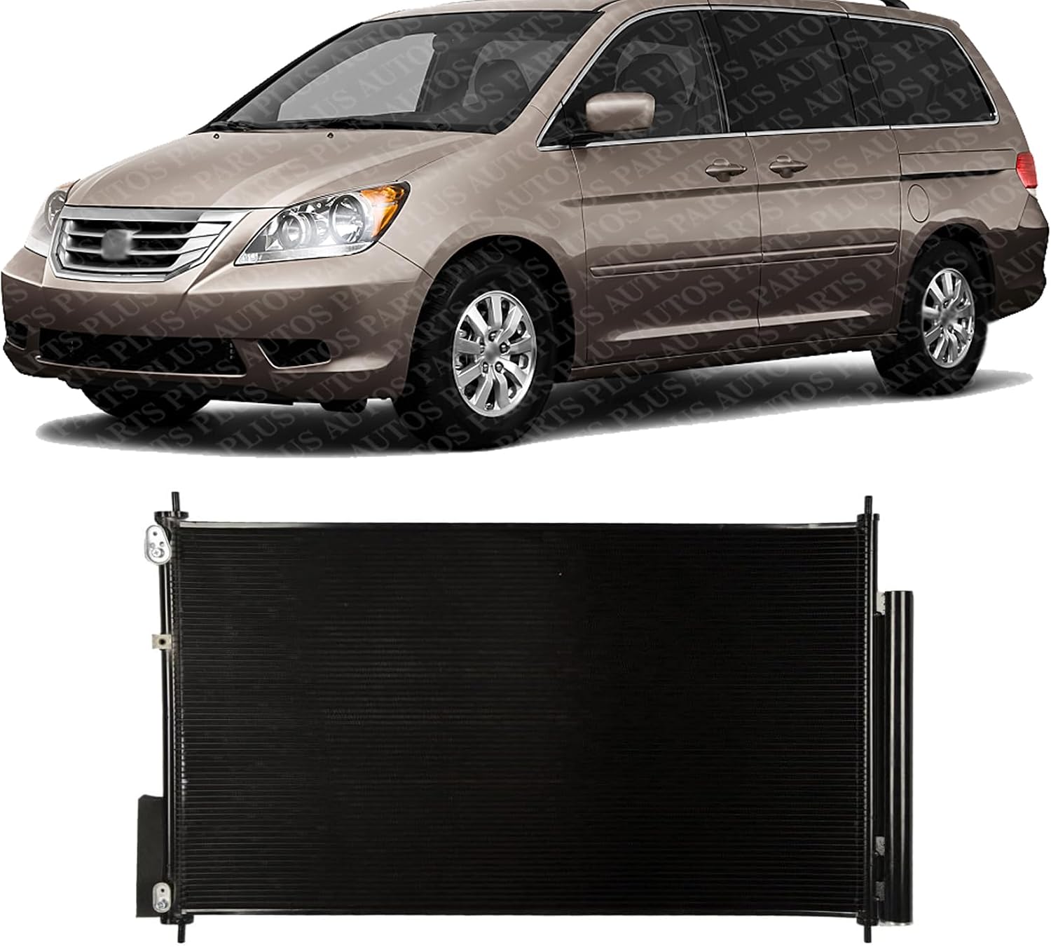Front A/C Condenser Aluminum Core Direct Replacement Compatible With 2005-2010 Honda Odyssey HO3030137 80110SHJ305 80110SHJA02