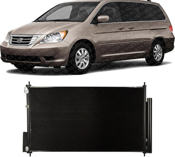Front A/C Condenser Aluminum Core Direct Replacement Compatible With 2005-2010 Honda Odyssey HO3030137 80110SHJ305 80110SHJA02