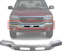 AUTOS PARTS PLUS New Front Bumper Face Bar Chrome Without Bracket Direct Replacement For GMC Sierra 1500 2500HD 3500 2003-2006 15098990 GM1002418