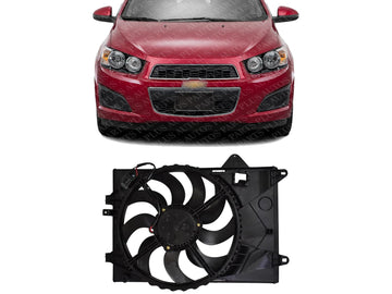 Front Radiator Single Fan Assembly Plastic Direct Replacement Compatible with 2012-2018 Chevrolet Sonic GM3115244 94509632