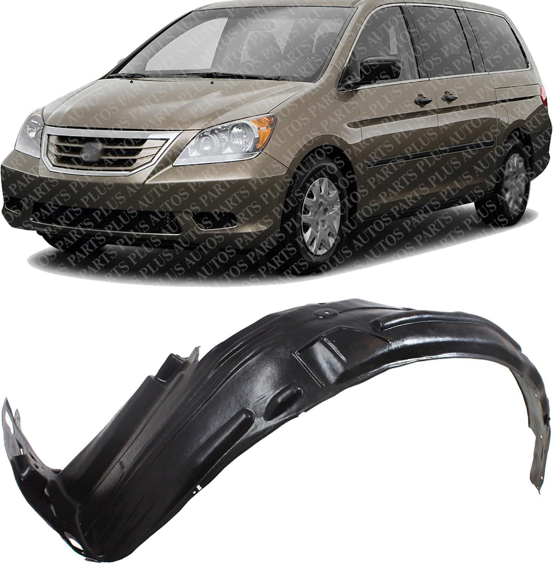 Front Fender Liner Left Driver Side Direct Replacement Compatible With 2008-2010 Honda Odyssey HO1248128 74151SHJA01