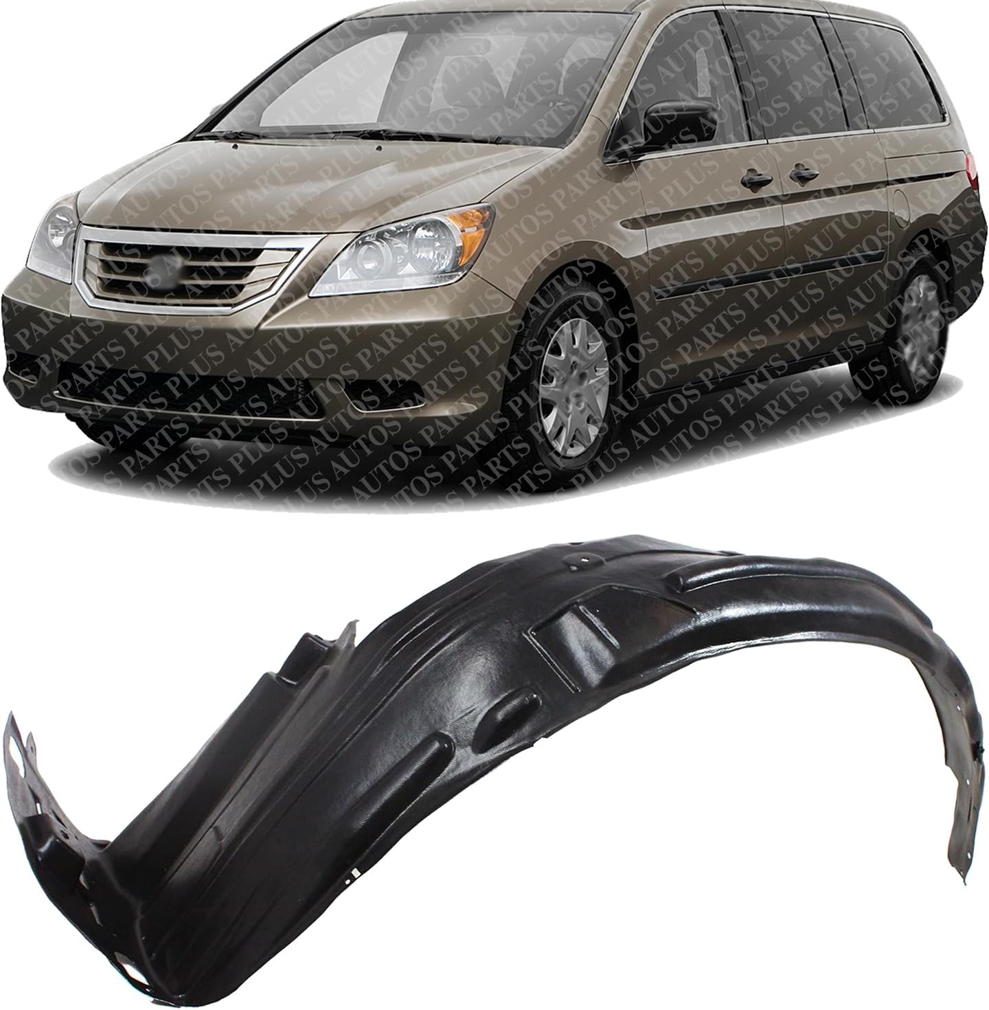 Front Fender Liner Left Driver Side Direct Replacement Compatible With 2008-2010 Honda Odyssey HO1248128 74151SHJA01