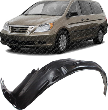 Front Fender Liner Left Driver Side Direct Replacement Compatible With 2008-2010 Honda Odyssey HO1248128 74151SHJA01