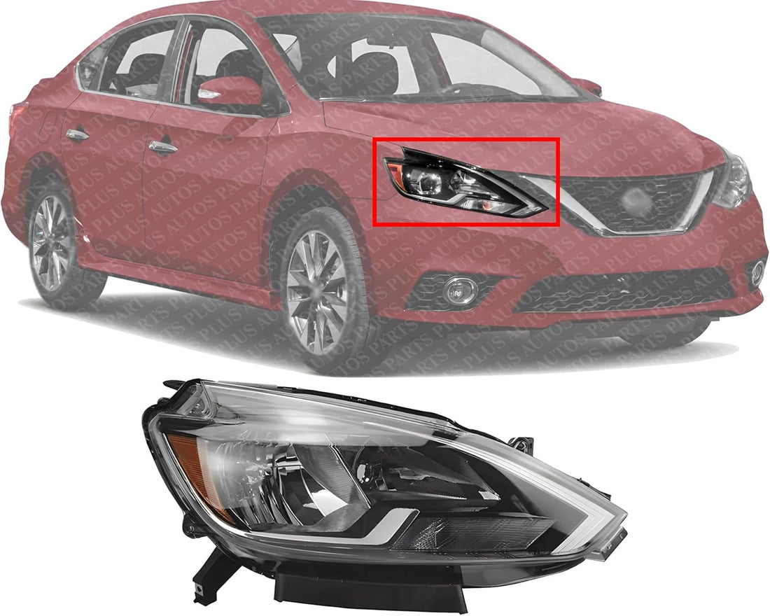 Front Head Light Assembly Right Passenger Side Direct Replacement Compatible With 2016-2019 Nissan Sentra NI2503244 260103YU0A