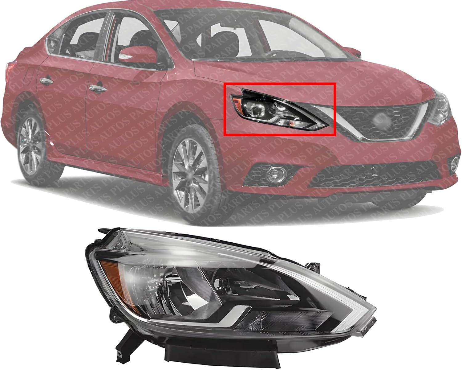 Front Head Light Assembly Right Passenger Side Direct Replacement Compatible With 2016-2019 Nissan Sentra NI2503244 260103YU0A