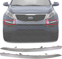 et Of 2 Front Bumper Trim Chrome Plastic Left Driver & Right Passenger Side Direct Replacement Compatible With 2011-2016 Kia Sportage KI1047103 KI1046103 865813W000 865823W000
