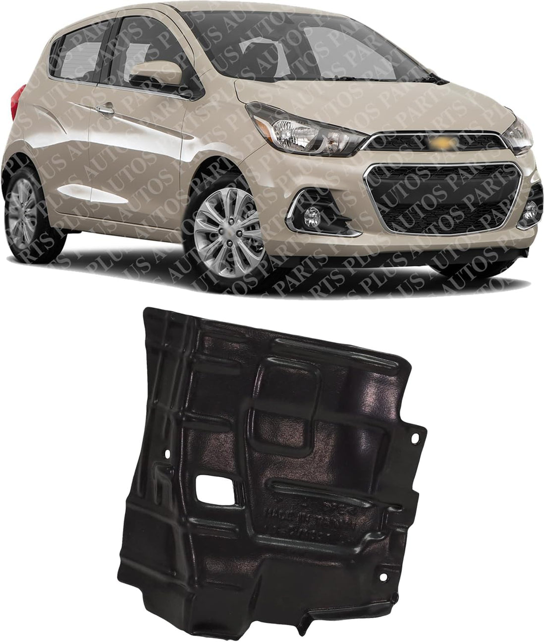 Front Inner Fender Liner Right Passenger Side Direct Replacement Compatible With 2016-2022 Chevrolet Spark GM1251165 42353387-PFM