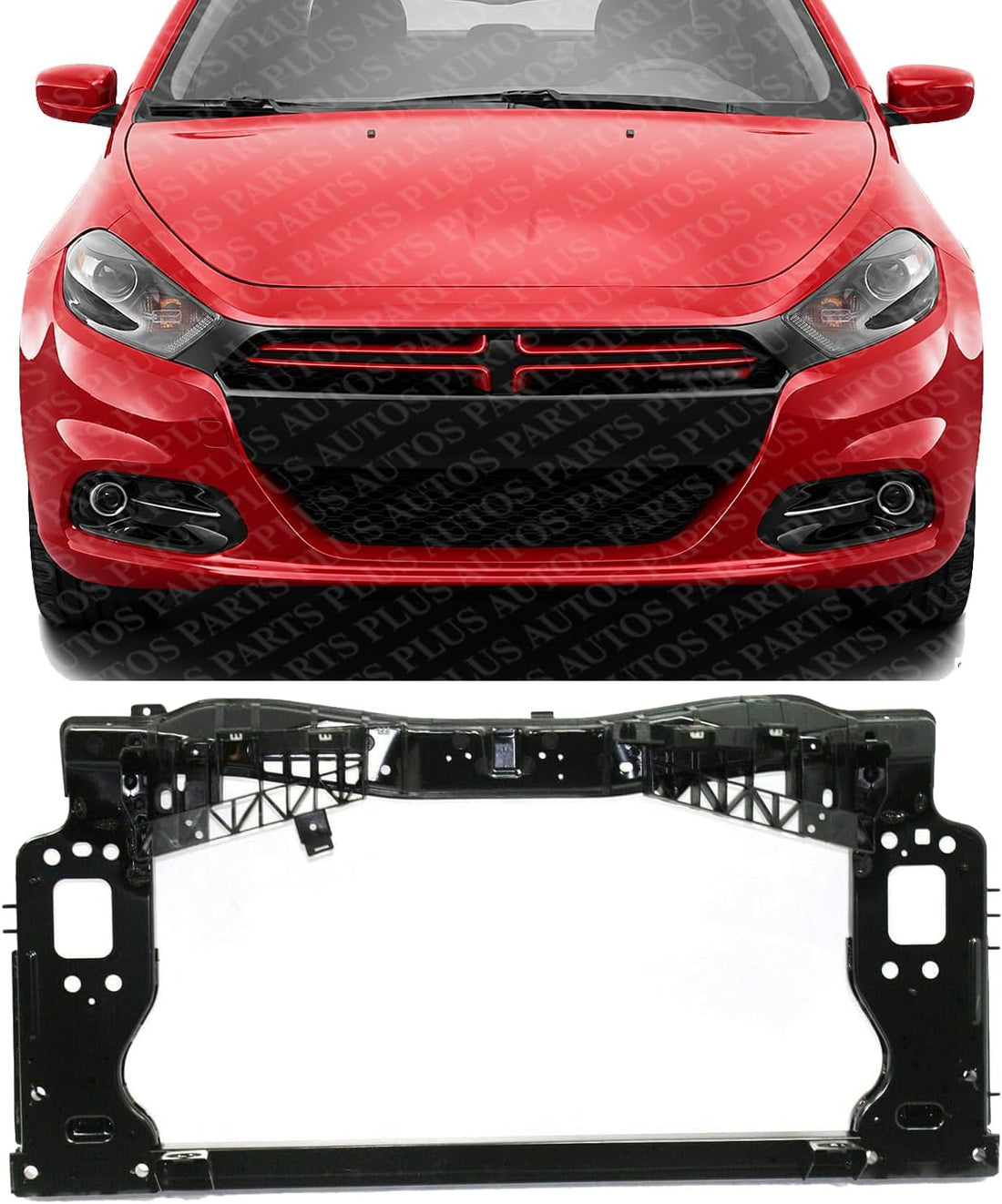 Front Radiator Support Assembly Plastic With Steel Direct Replacement Compatible With 2013-2016 Dodge Dart CH1225243 68385101AA
