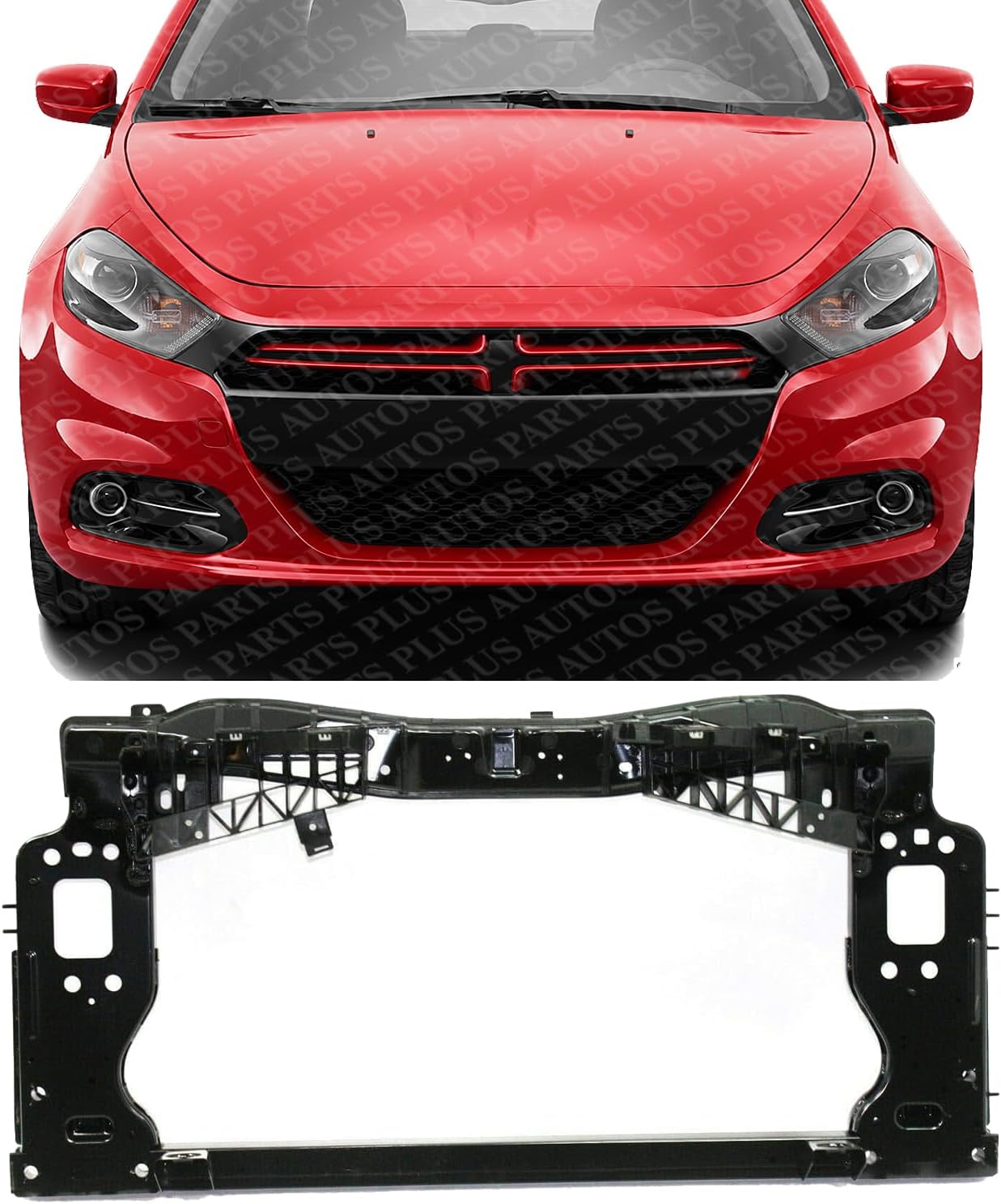 Front Radiator Support Assembly Plastic With Steel Direct Replacement Compatible With 2013-2016 Dodge Dart CH1225243 68385101AA