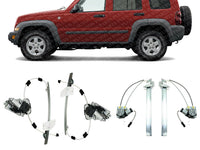 Set of 4 Front & Rear Power Window Regulators with Motor Right Passenger & Left Driver Side Direct Replacement Compatible with 2002-2006 Jeep Liberty CH1351155 CH1350155 CH1551111