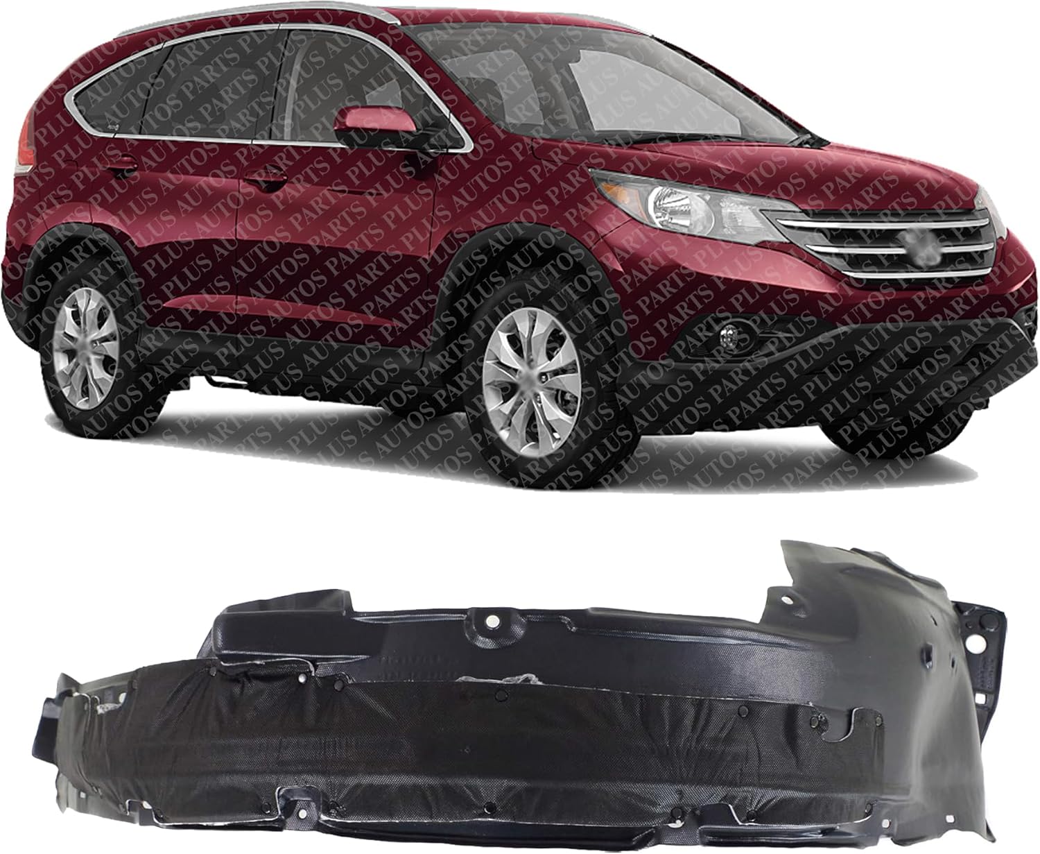 Front Fender Liner Right Passenger Side Direct Replacement Compatible With 2012-2016 Honda CR-V HO1249155 74100T0AA00 74100T1WA00