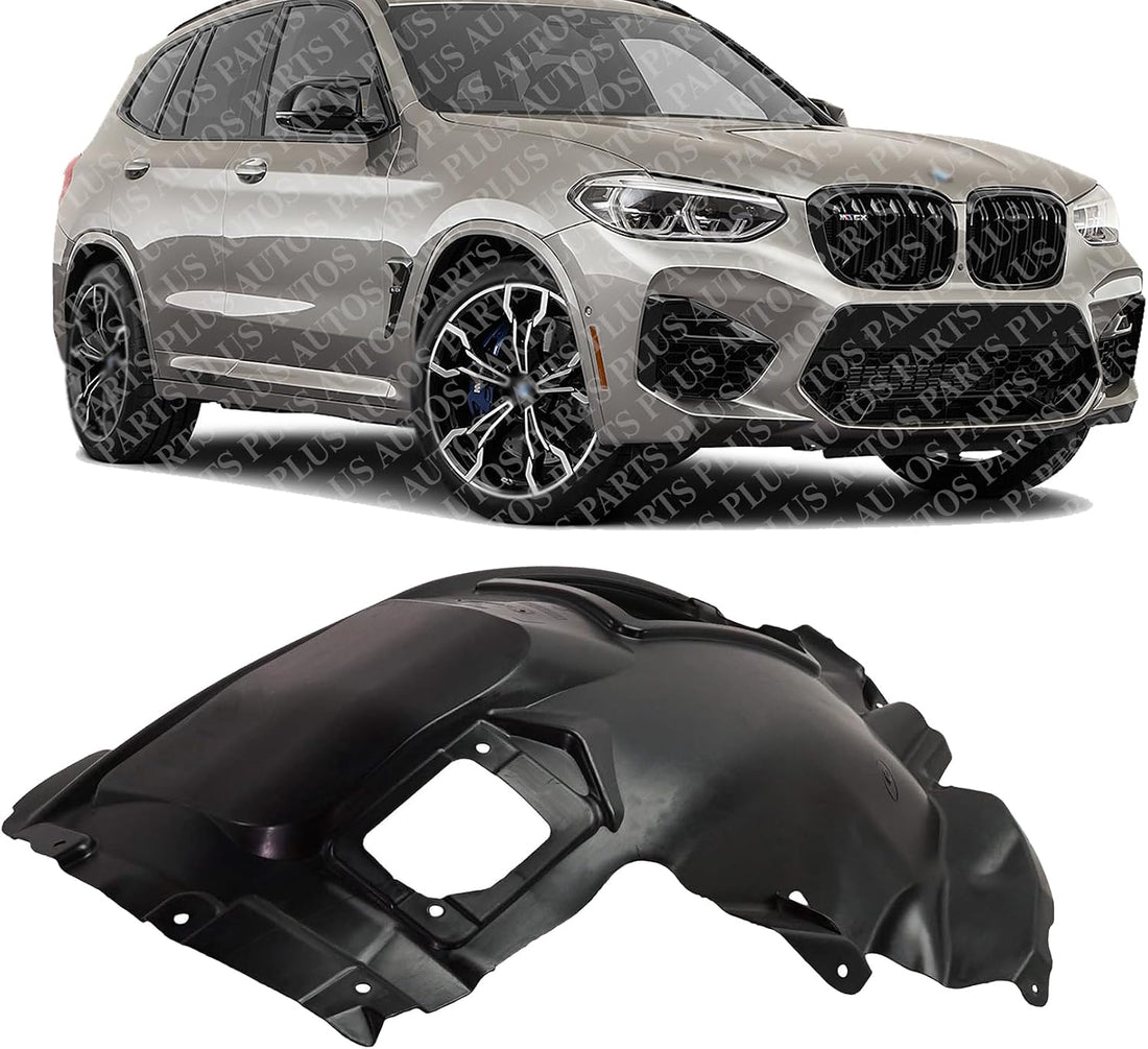 Front Fender Liner Middle Section Right Passenger Side Direct Replacement Compatible With 2018-2023 BMW X3 / 2019-2024 X4 BM1249159 51717445682