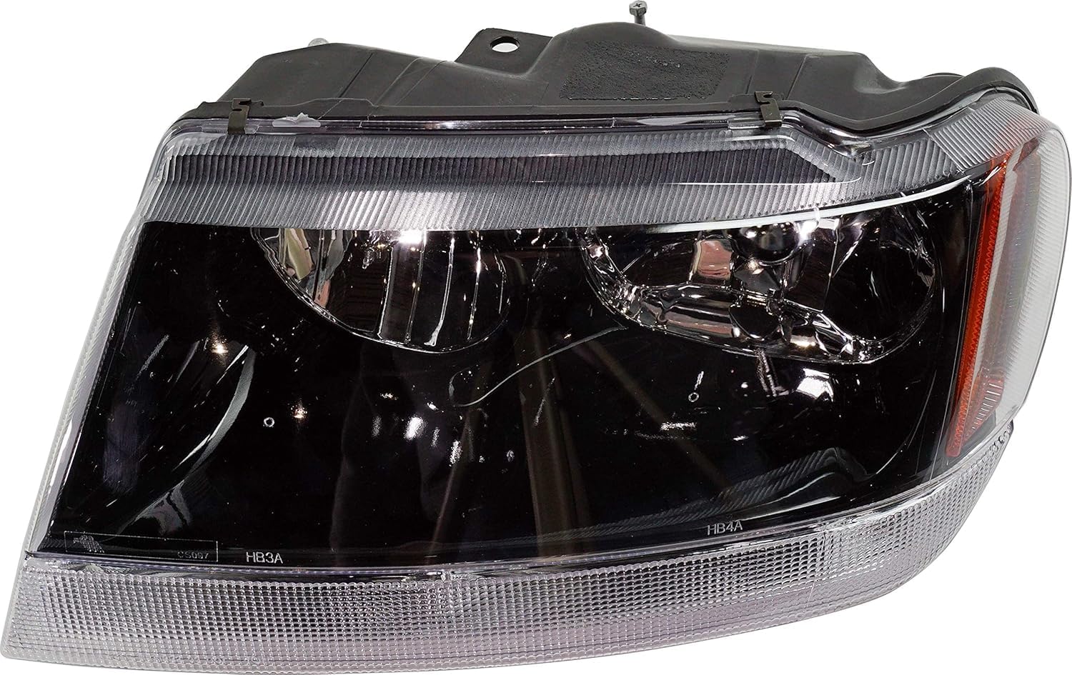 Set Of 2 Front Headlights Assembly With Black Interior Right Passenger & Left Driver Side Direct Replacement Compatible With 1999-2002 Jeep Grand Cherokee CH2502121 CH2502138