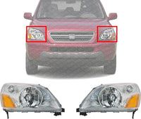 Set Of 2 Front Headlight Lens And Housing Right Passenger & Left Driver Side Direct Replacement Compatible With 2003-2005 Honda Pilot HO2518105 HO2519105 33151S9VA01 33101S9VA01