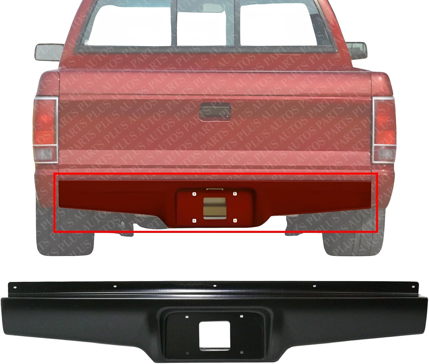 Rear Roll Pan Primed Steel With License Plate Part And Light Kit Direct Replacement Compatible With 1982-1993 Chevrolet S10 REPC825510