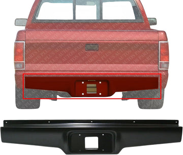 Rear Roll Pan Primed Steel With License Plate Part And Light Kit Direct Replacement Compatible With 1982-1993 Chevrolet S10 REPC825510
