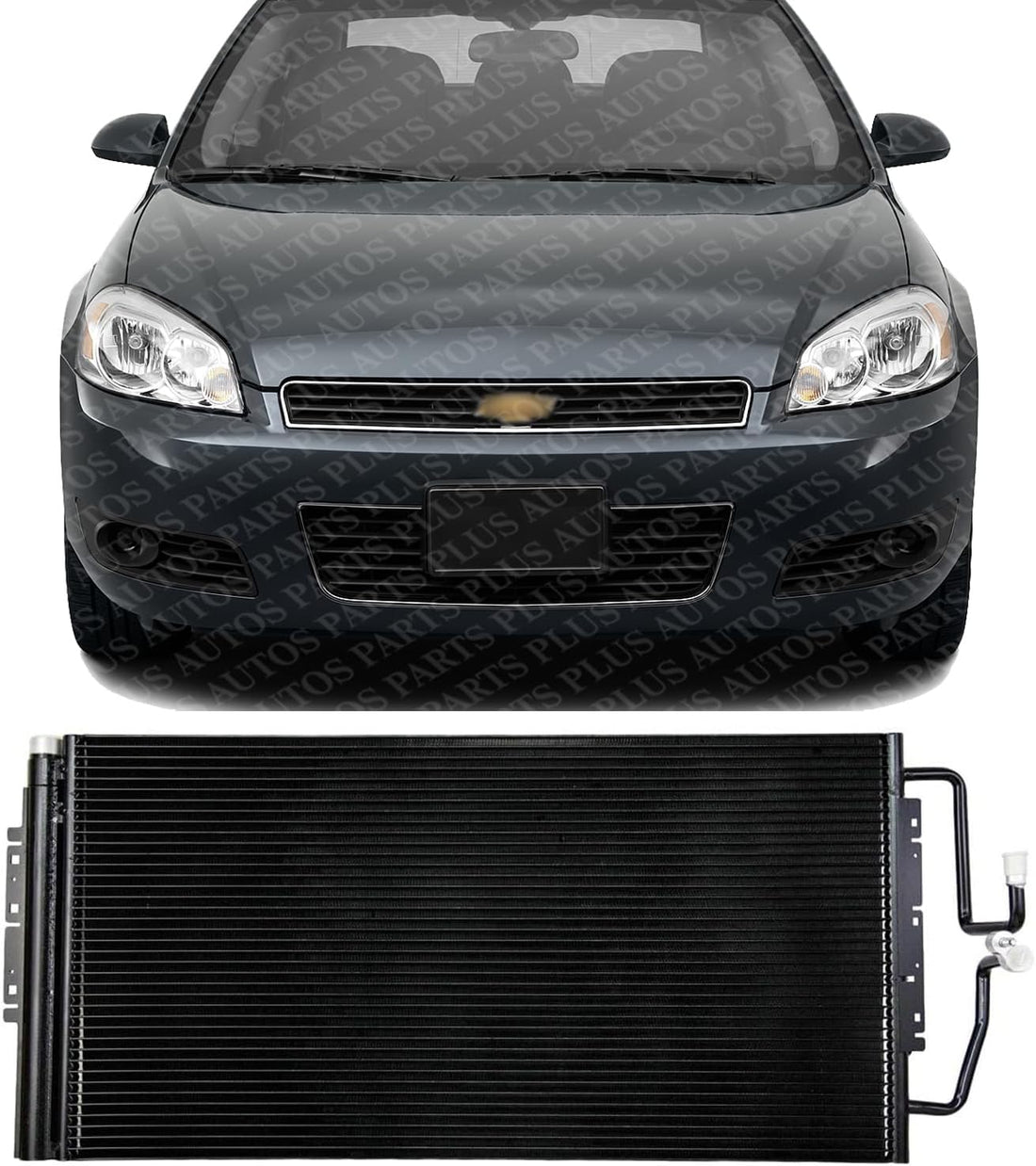 Front A/C Condenser Aluminum Core Direct Replacement Compatible With 2006-2011 Chevrolet Impala / 2006-2007 Chevrolet Monte Carlo / 2006-2008 Pontiac Grand Prix GM3030267 89019322