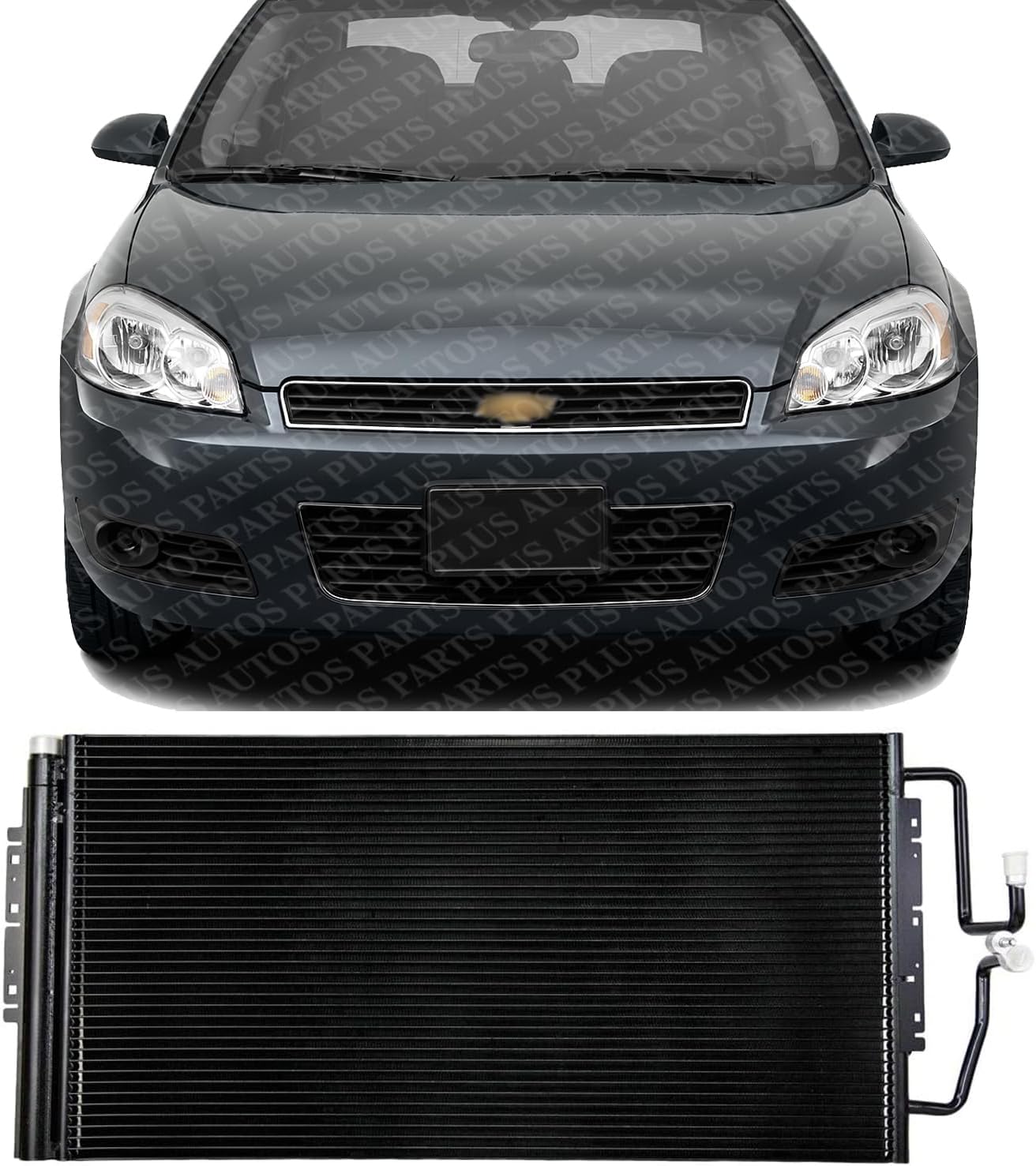 Front A/C Condenser Aluminum Core Direct Replacement Compatible With 2006-2011 Chevrolet Impala / 2006-2007 Chevrolet Monte Carlo / 2006-2008 Pontiac Grand Prix GM3030267 89019322