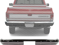 Rear Bumper Face Bar Chrome Steel Without Impact Strip Holes Direct Replacement Compatible With 1981-1987 Chevrolet & GMC C/K Series / 1981-1991 Suburban GM1102136 14021280