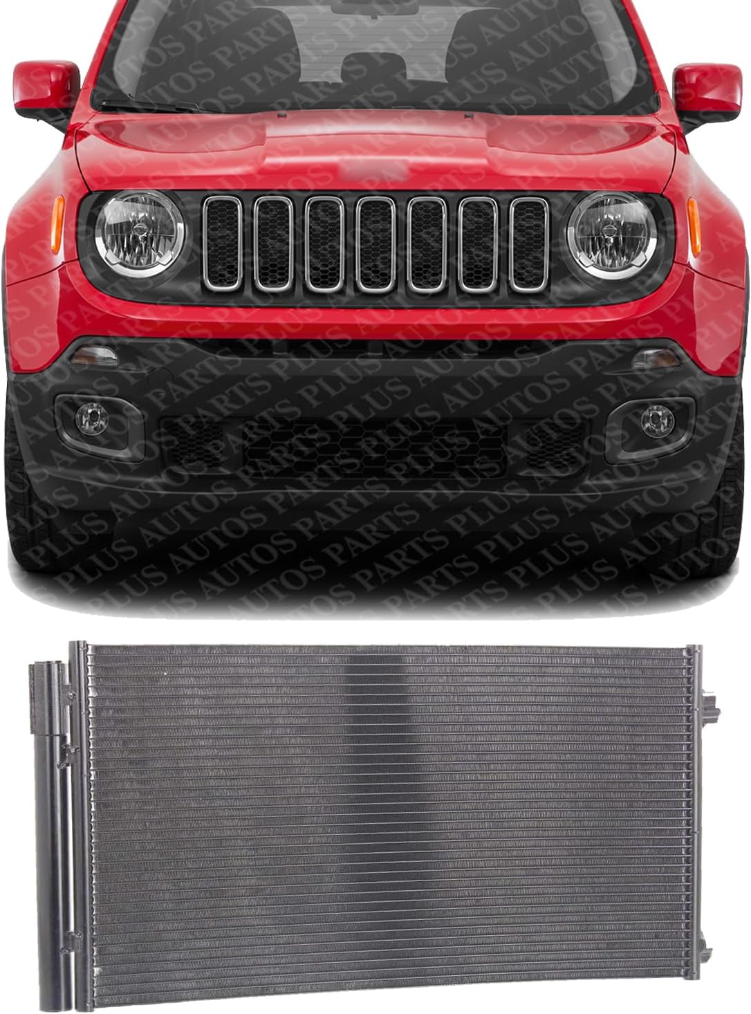 Front A/C Condenser Aluminum Core Direct Replacement Compatible With 2015-2021 Jeep Renegade / 2015-2022 Ram ProMaster City CH3030260 CH3030265 FI3030102 68247204AA 68273402AA