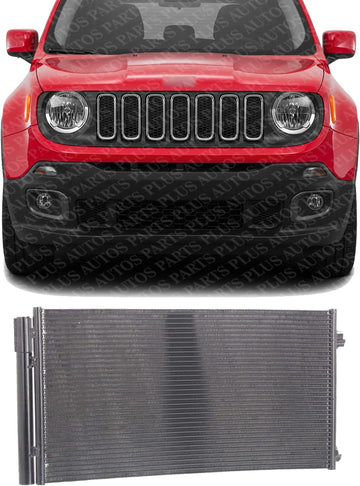 Front A/C Condenser Aluminum Core Direct Replacement Compatible With 2015-2021 Jeep Renegade / 2015-2022 Ram ProMaster City CH3030260 CH3030265 FI3030102 68247204AA 68273402AA