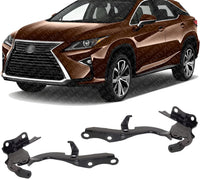Set Of 2 Front Hood Hinge Steel Left Driver & Right Passenger Side Direct Replacement Compatible With 2016-2022 Lexus RX350 / RX350L / RX450h LX1236141 LX1236140 534100E180 534200E180