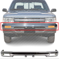 Front Bumper Face Bar Chrome Steel Direct Replacement Compatible With 1989-1995 Toyota Pickup TO1002102 5210135070