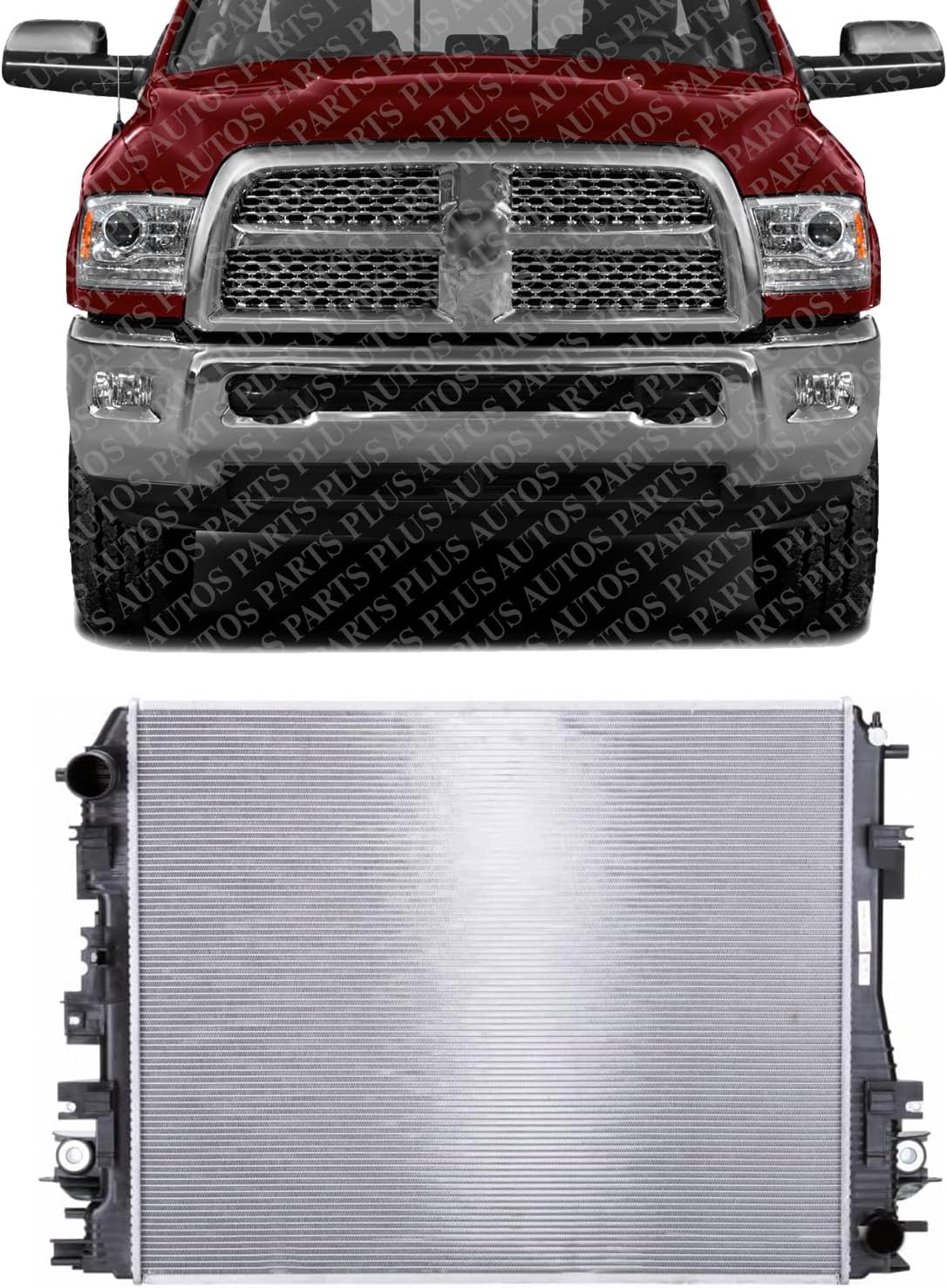 Radiator Aluminum Core Direct Replacement Compatible With 2014-2018 Ram 1500 2500 3500 CH3010367 68232742AB
